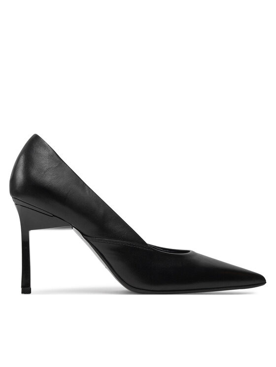 Pantofi cu toc subțire Calvin Klein Heel Pump 90 Leather HW0HW01929 Negru