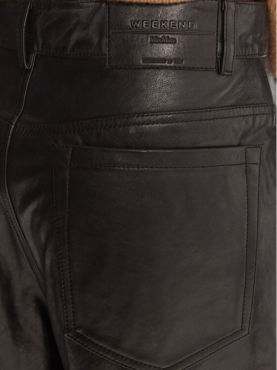 Weekend Max Mara Weekend Max Mara Ādas bikses Blanc 2525436012 Melns Wide Leg