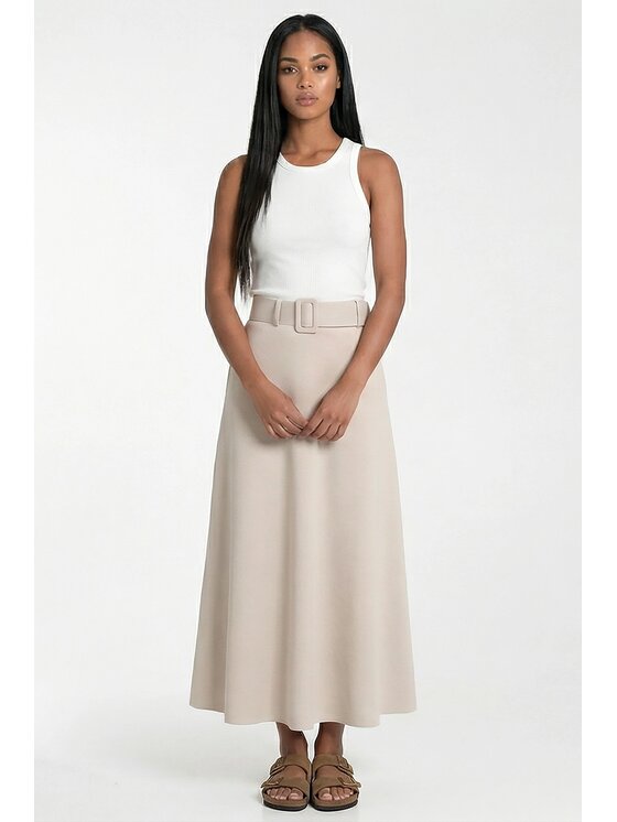FIGL FIGL Maxi sukně M1318 Béžová A-Line Fit