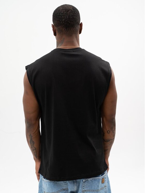 Jigga Wear Jigga Wear Bezrękawnik Koszulka Bez Rękawów Męska Czarna Jigga Wear Badge Sleeveless XXL Czarny Regular Fit