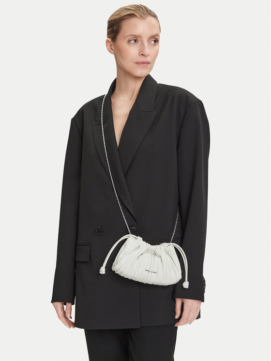 Calvin Klein Calvin Klein Kabelka Drawstring Plisse Conv Mini Cb P LV04F3077G Bílá