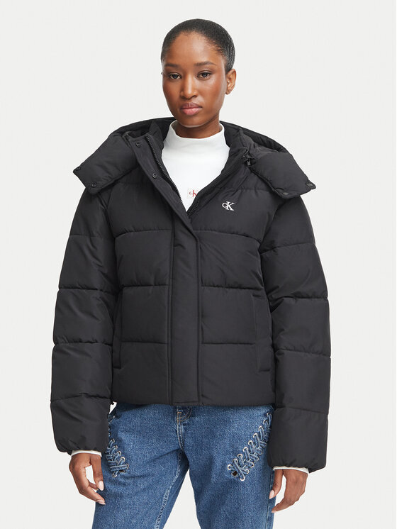Calvin Klein Jeans Calvin Klein Jeans Žieminė striukė Matte LV047H504G Juoda Relaxed Fit