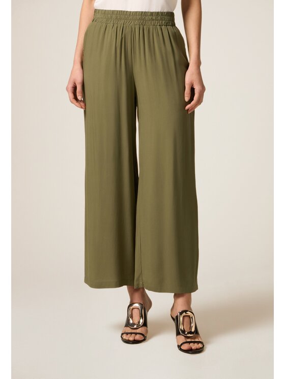 Oltre Oltre Pantaloni di tessuto P262J002325N035 Verde A-Line Fit