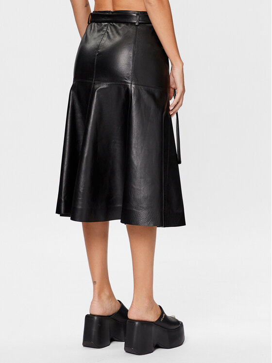 Calvin Klein Calvin Klein Lederrock K20K205820 Schwarz Regular Fit