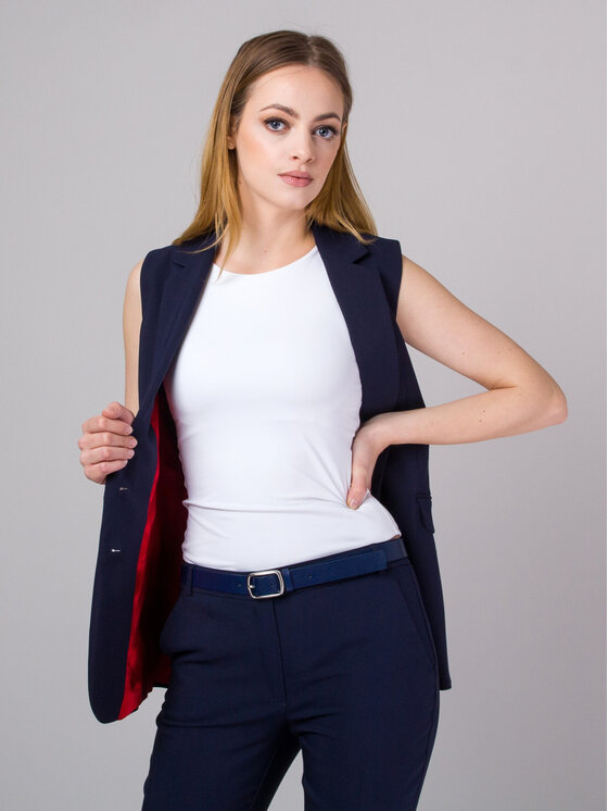 Willsoor Willsoor Kamizelka 67331 Granatowy Regular Fit