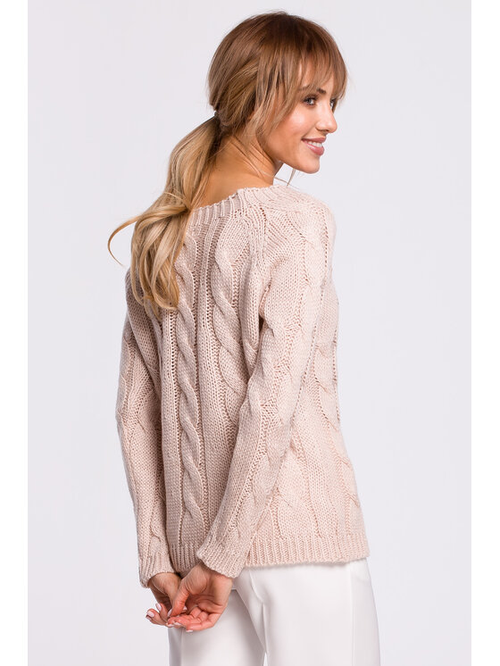Made of Emotion Made of Emotion Sveter M511 Ružová Basic Fit