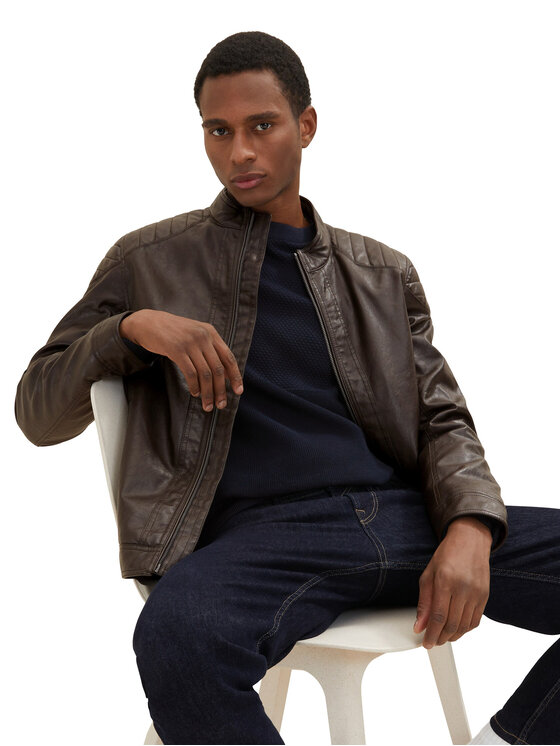 Tom Tailor Tom Tailor Jacke aus Kunstleder 1026337 Braun