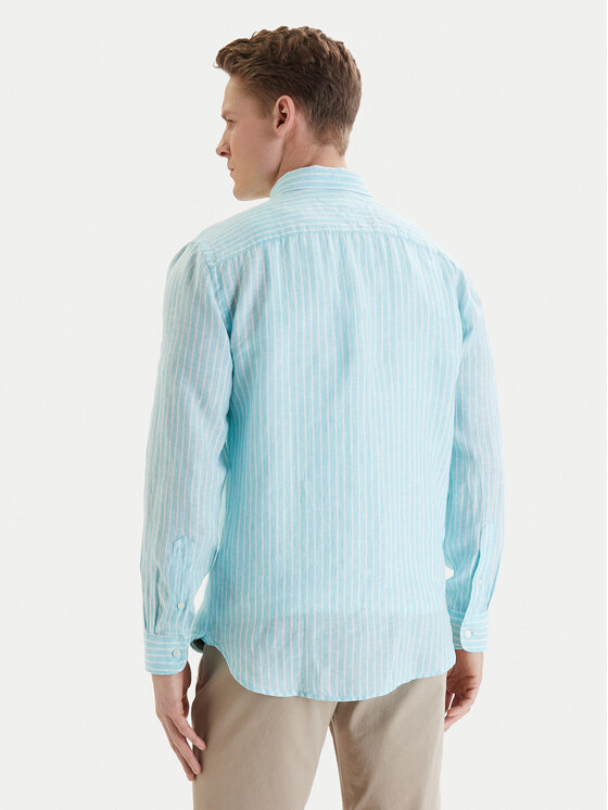 Tommy Hilfiger Tommy Hilfiger Πουκάμισο Bengal MW0MW42400 Τυρκουάζ Regular Fit