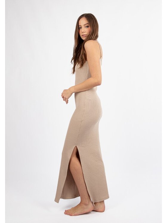DKaren Sport DKaren Sport Sukienka codzienna DK-K-P7 Beżowy Slim Fit