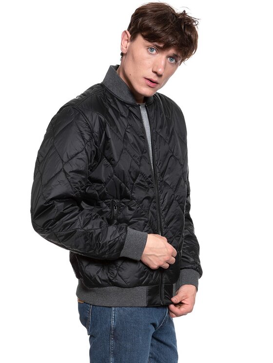 Wrangler Wrangler Giacca di transizione BOMBER JACKET Nero Regular Fit