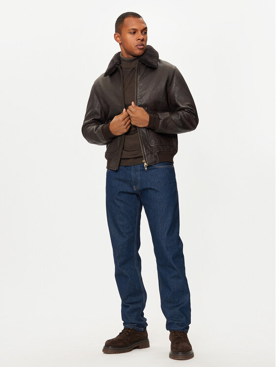 Bomboogie Bomboogie Lederjacke JMGRYGPSHE4 Braun Regular Fit