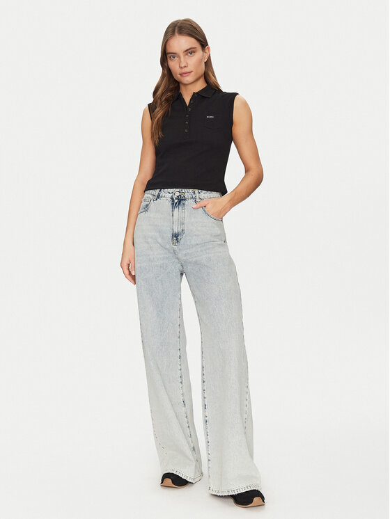 Guess Jeans Guess Jeans Tricou polo W5GP24 KCYR1 Negru Regular Fit