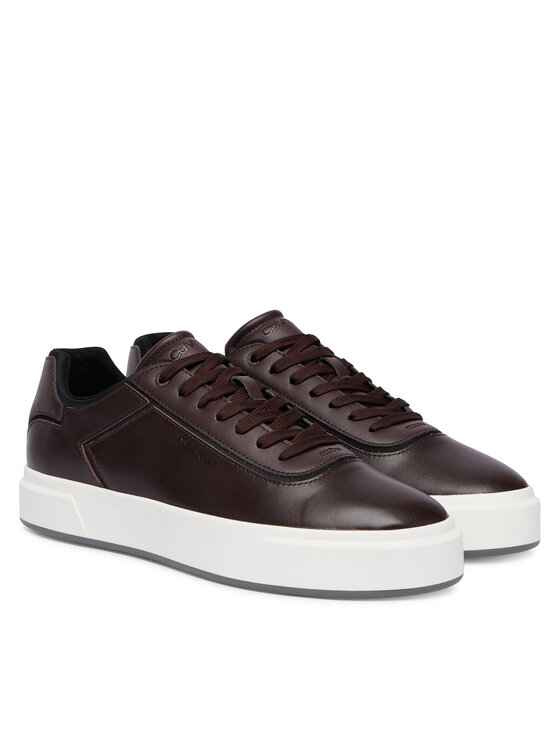 Calvin Klein Calvin Klein Tenisice Basket Cups Oxf Lth-Neo HM0HM02204 Tamno smeđa