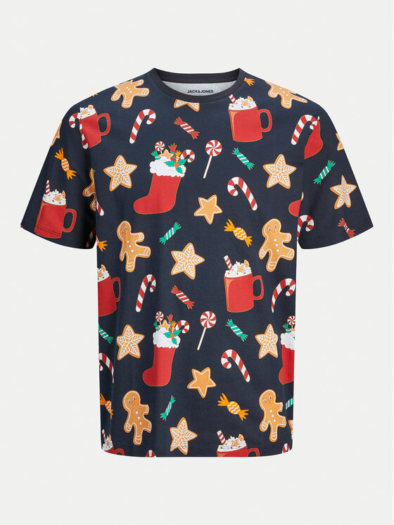 Jack&Jones Jack&Jones Tričko Xmas Merry 12265399 Tmavomodrá Standard Fit