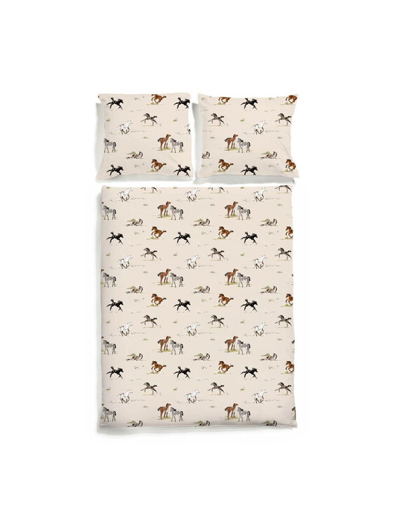 White pocket White pocket Komplet pościeli we wzory Beżowy