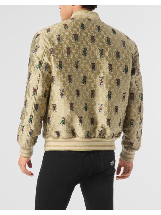 PHILIPP PLEIN PHILIPP PLEIN Kurtka bomber 26061 Beżowy Regular Fit