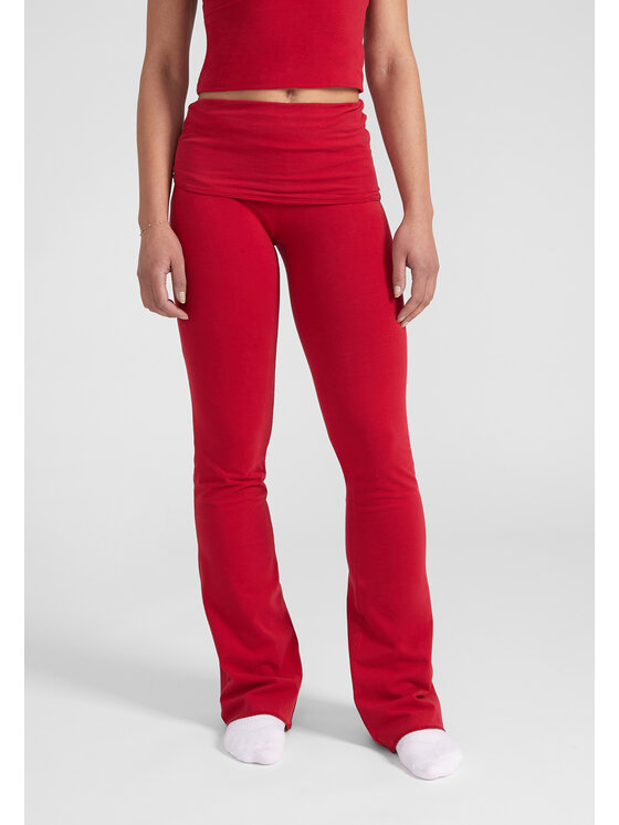 Style Republic Style Republic Legginsy Foldover Pants Czerwony Athletic Fit
