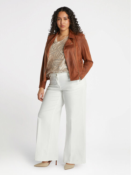 Fiorella Rubino Fiorella Rubino Giacca in similpelle R331T001180N022 Marrone Regular Fit