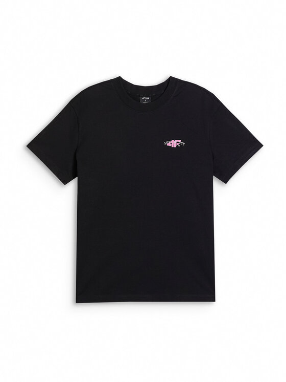 4F 4F T-Shirt FOB SUMMER Czarny Loose Fit