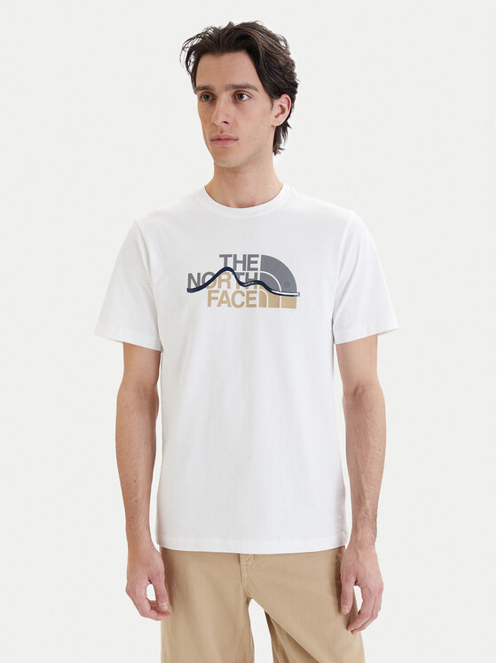The North Face The North Face T-krekls Mountain Line NF0A8GUX Balts Regular Fit
