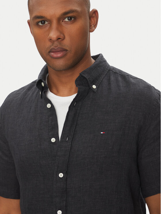 Tommy Hilfiger Tommy Hilfiger Cămașă MW0MW35207 Negru Regular Fit