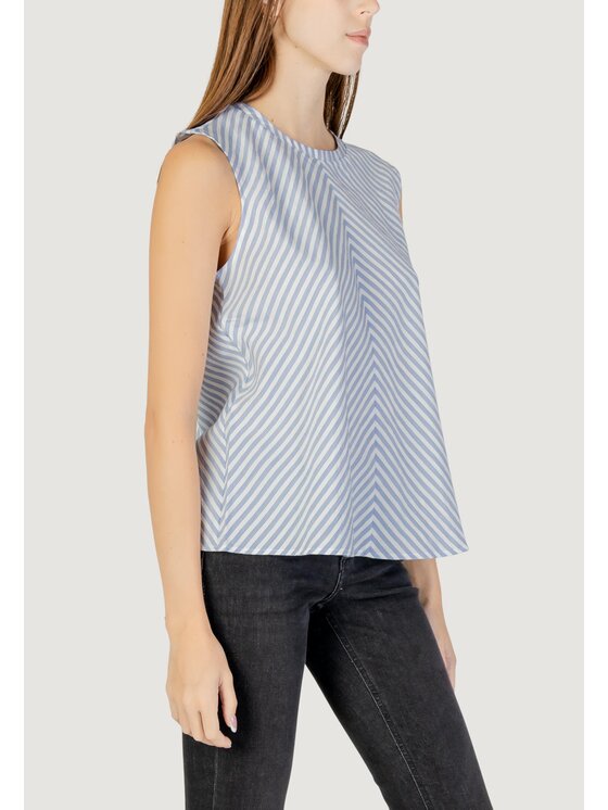 Tommy Jeans Tommy Jeans Φανέλα CRINKLE VIS MIX SLEE Μπλε Casual Fit