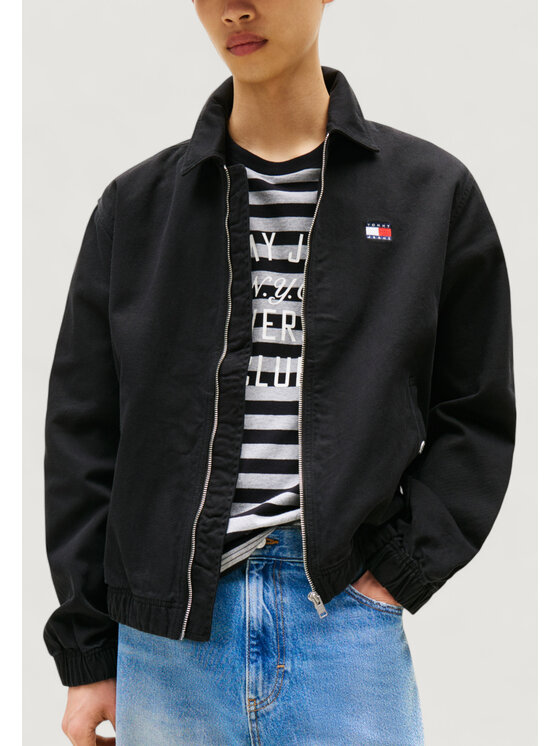 Tommy Jeans Tommy Jeans Μπουφάν δερμάτινο TJM ESSENTIAL FLAG J Μαύρο Casual Fit