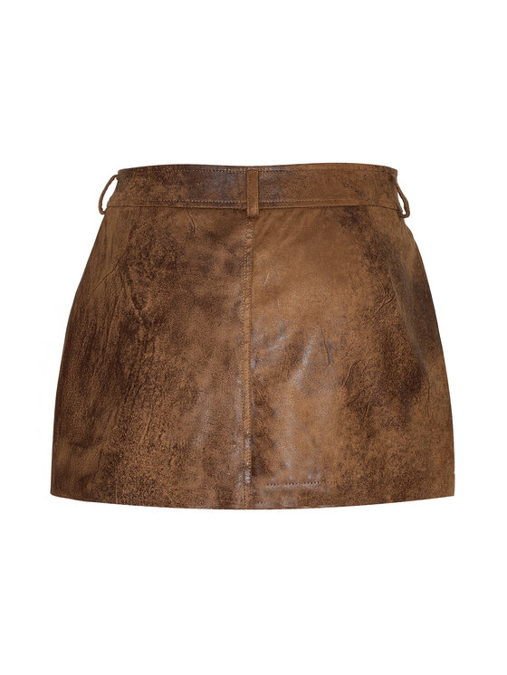 Magda Matyja Magda Matyja Spódnica mini RODEO SKIRT Brązowy Fitted Fit