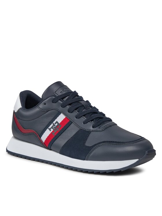 Tommy Hilfiger Tommy Hilfiger Sneakersy Runner Evo Leather FM0FM04714 Tmavomodrá