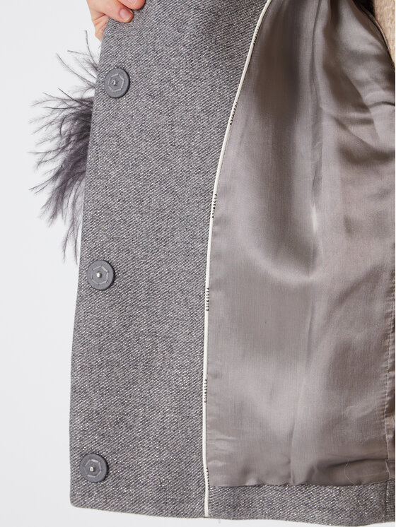Peserico Peserico Wollmantel E21360D00A Grau Regular Fit