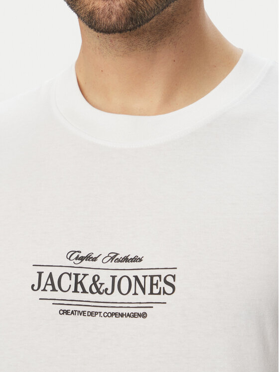 Jack & Jones Jack & Jones T-Shirt Cassis 12295049 Bílá Regular Fit