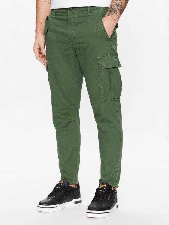 Redefined Rebel Bavlnené nohavice Jolan 226027 Zelená Regular Fit