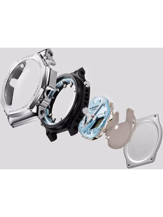 Casio Casio Zegarek GM-2110D-3A1ER Srebrny