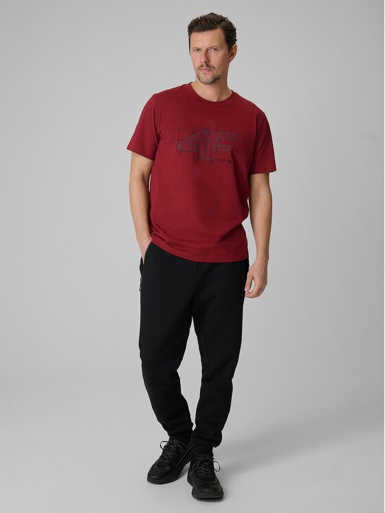 4F 4F T-Shirt COMMERCIAL 12 Czerwony ciemny Regular Fit