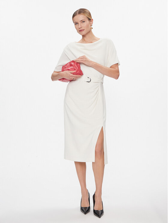 DKNY DKNY Sukienka codzienna DD3J233A Écru Regular Fit