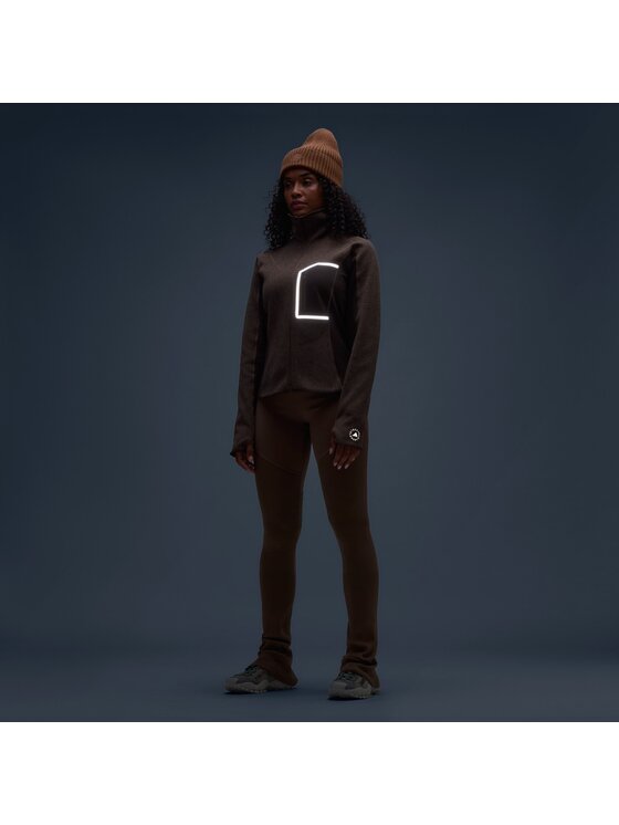 adidas by Stella McCartney adidas by Stella McCartney Dres By Stella McCartney CLIMAWARM Running Full-Zip Midlayer Brązowy Regular Fit