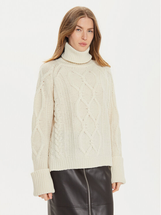 MAX&Co. MAX&Co. Bluză cu gât 2426366114200 Écru Regular Fit