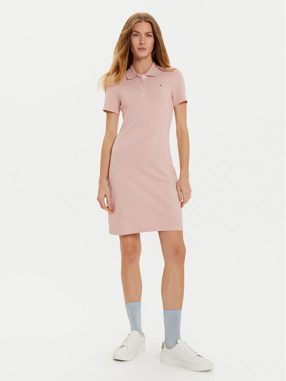 Tommy Hilfiger Tommy Hilfiger Ежедневна рокля 1985 WW0WW43228 Розов Slim Fit