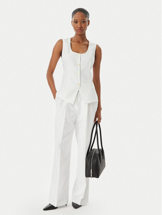 Tommy Hilfiger Tommy Hilfiger топ WW0WW49765 Бял Slim Fit