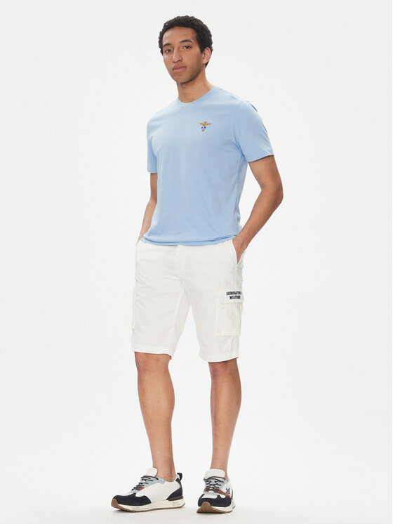Aeronautica Militare Aeronautica Militare Pantalon scurți din material 251BE066CT1122 Alb Regular Fit