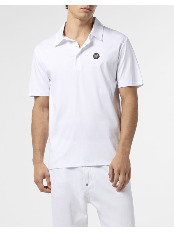 PHILIPP PLEIN PHILIPP PLEIN Polo 26257 Biały Slim Fit
