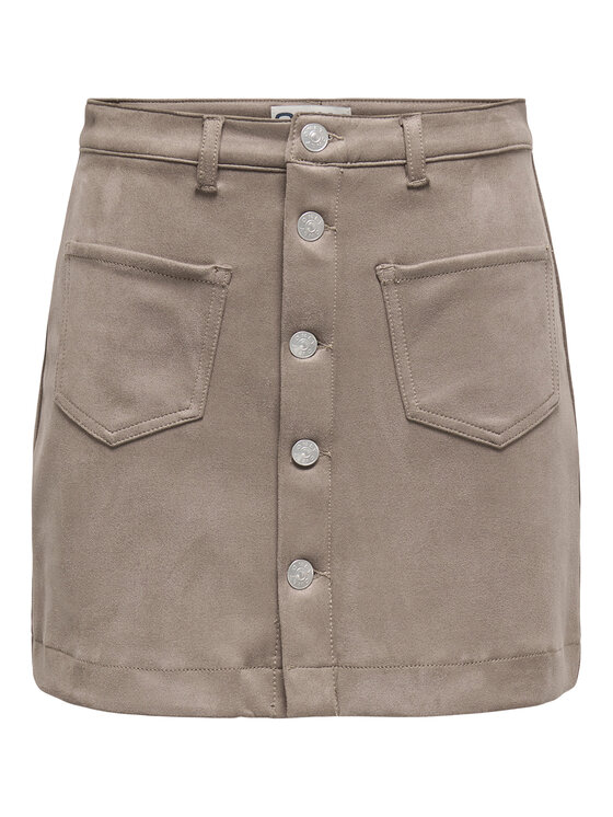 ONLY ONLY Спідниця зі штучної шкіри Amazing 15351289 Бежевий Slim Fit