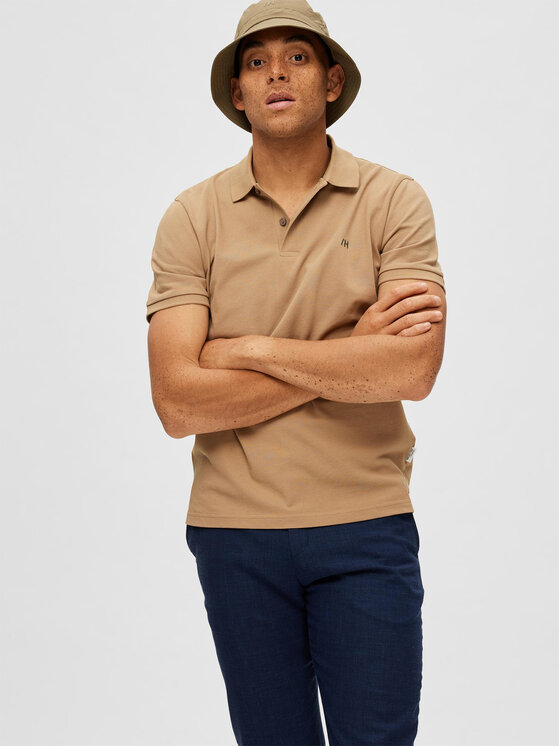 Selected Homme Selected Homme Polo 16087839 Bež Regular Fit