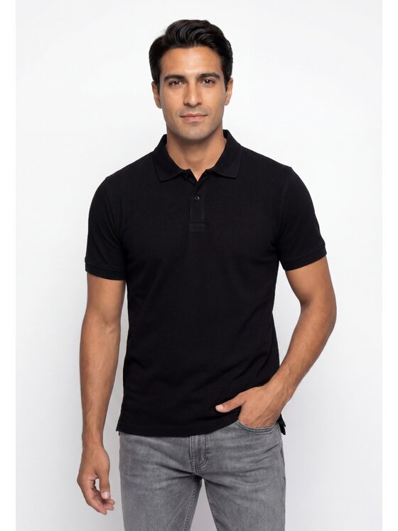 Pako Lorente Pako Lorente Polo B24WH-TX-001 Czarny Regular Fit
