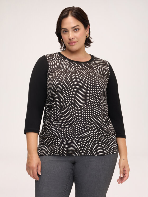 Fiorella Rubino Fiorella Rubino Bluzka G048L009440N0Z3 Czarny Regular Fit