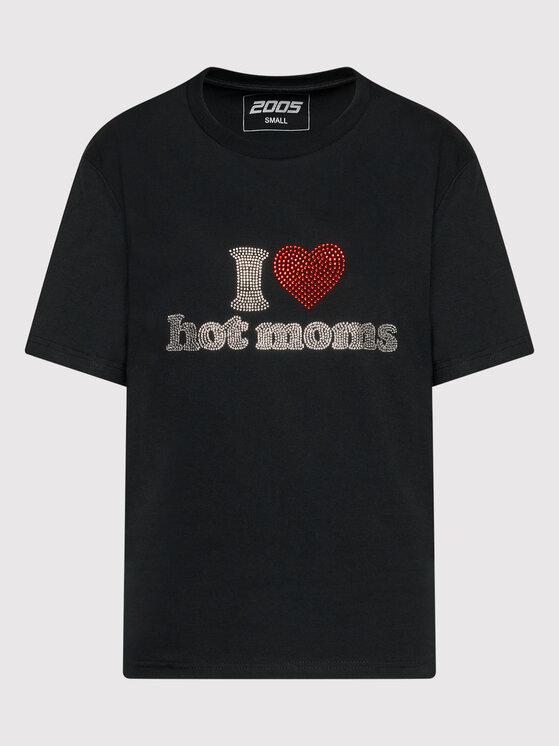 2005 2005 T-Shirt Unisex Hot Moms Černá Relaxed Fit