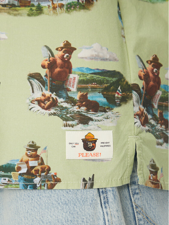 Element Element Koszula Sbxe Camp ELYWT00171 Zielony Regular Fit