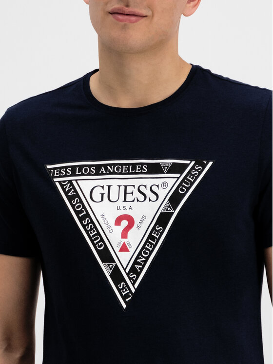 Guess Guess T-Shirt M93I45 R5JK0 Černá Slim Fit