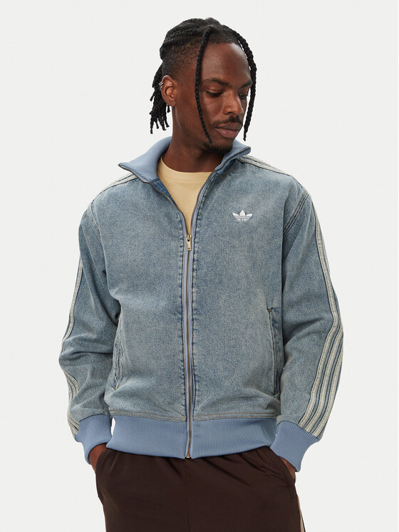 adidas Дънково яке Firebird Adicolor KS4970 Син Loose Fit