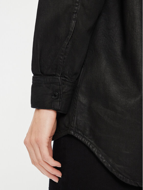 Pepe Jeans Pepe Jeans Τζιν πουκάμισο Alix PL304729 Μαύρο Oversize